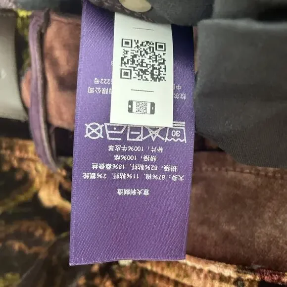 Ralph Lauren Collection Purple Label Patchwork 160 Slim Denim Jean Velvet 32 $3k - Picture 14 of 16